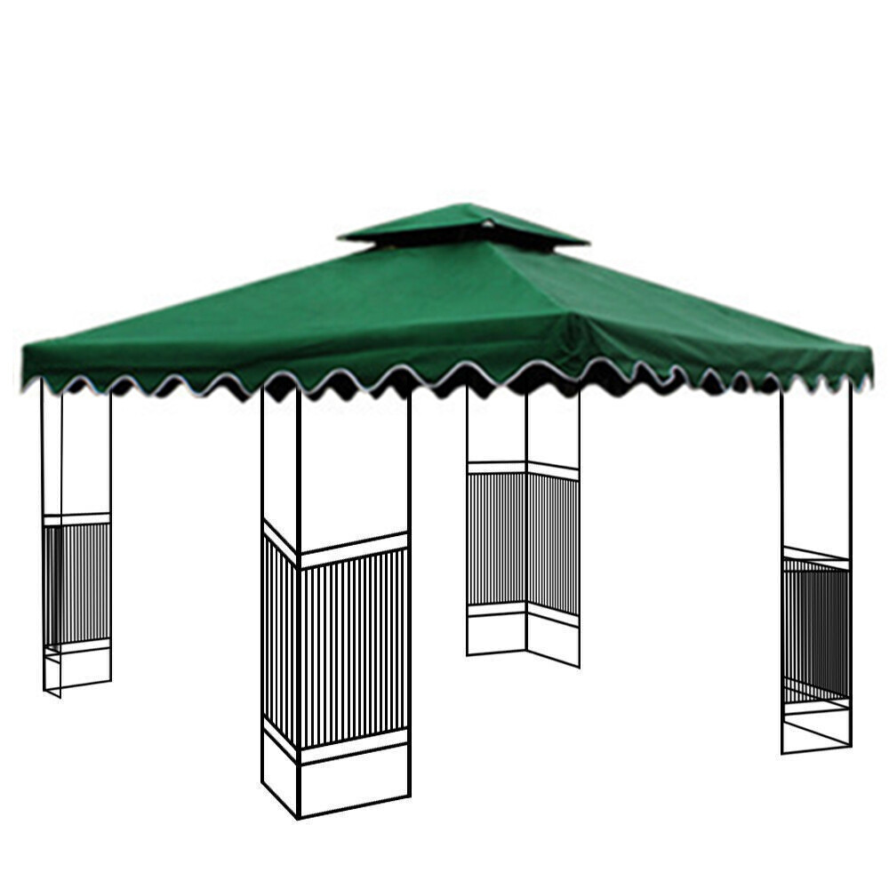 10'x10' Waterproof Gazebo Top Replacement Canopy 1 2Tier UV Sunshade Patio Cover