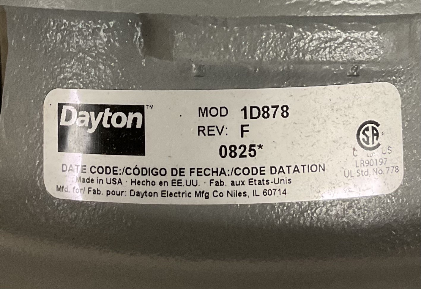 DAYTON 1D878 Shallow Well Jet Pump 1.5 HP 1 Phase 20 gpm INCOMPLETE