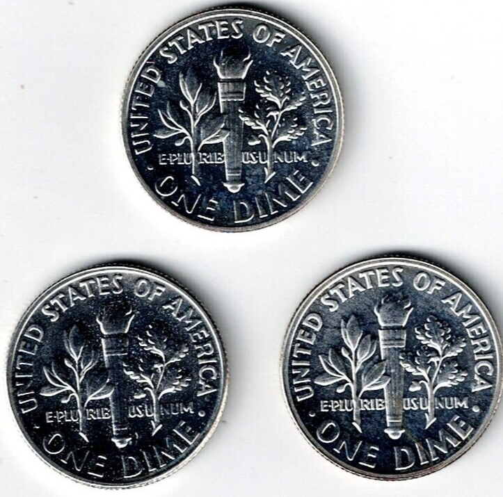 1956+1957+1958 Three Proof Silver Roosevelt Dimes!