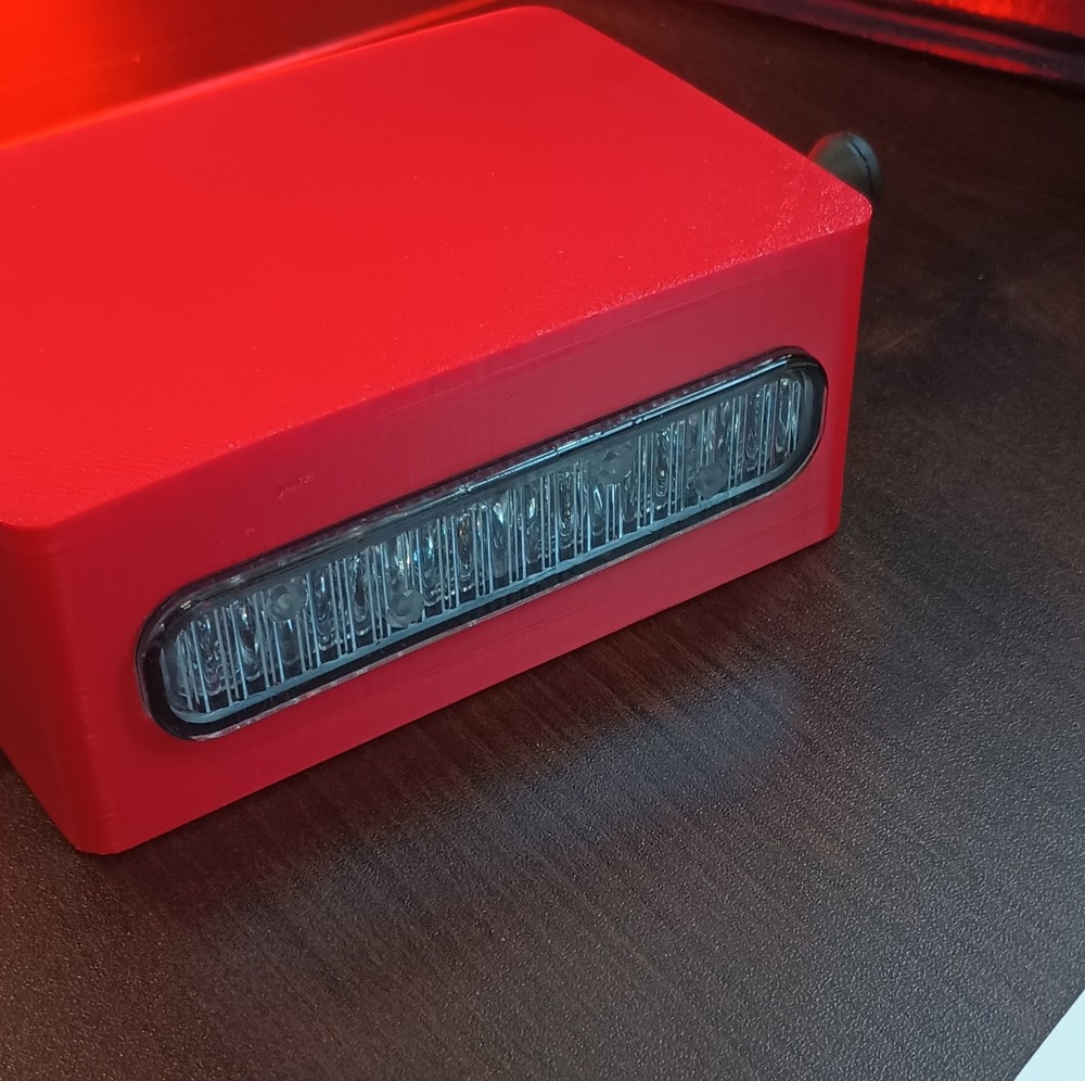 Red LED Strobe Beacon Light Plug-In Power Rectangular Enclosure