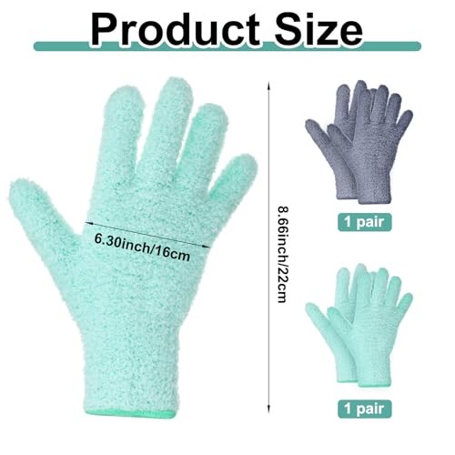 2 Pairs Microfiber Plant Dusting Gloves, Leaf Cleaning Gloves, Microfiber