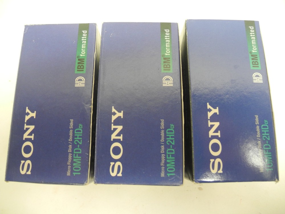 3 Boxes Sony IBM Formatted 3.5" Double Sided Micro Floppy Disc 10MFD 2HD 10 Pack
