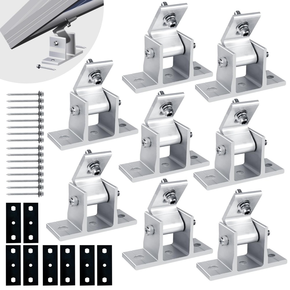 Solar Panel Mounting Brackets, 8PCS Adjustable RV 8PCS, Silver