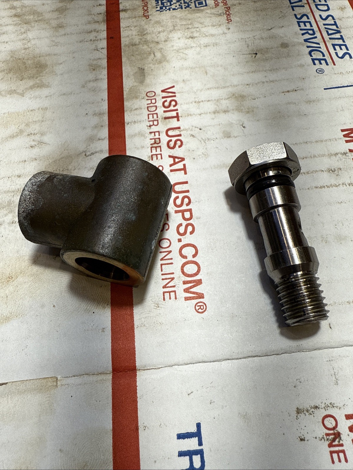 Volvo Penta oil pan dipstick adapter