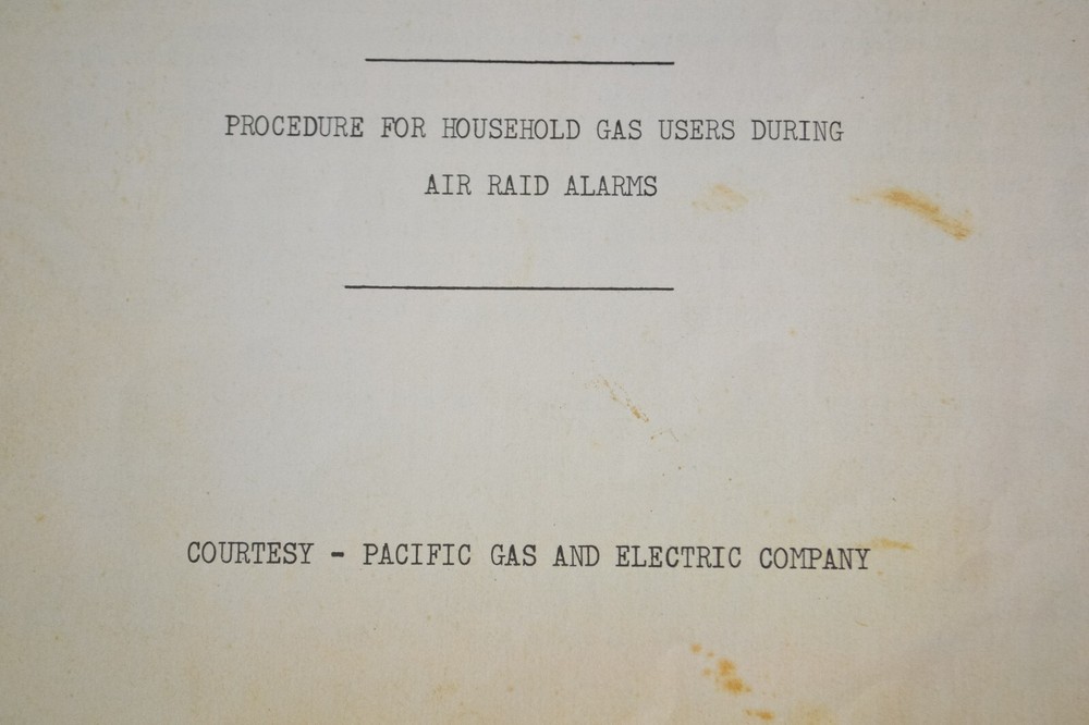 WWII Ephemera, 1941 Blackout Pointers, Air Raid Instruction, Pacific Gas & Elect