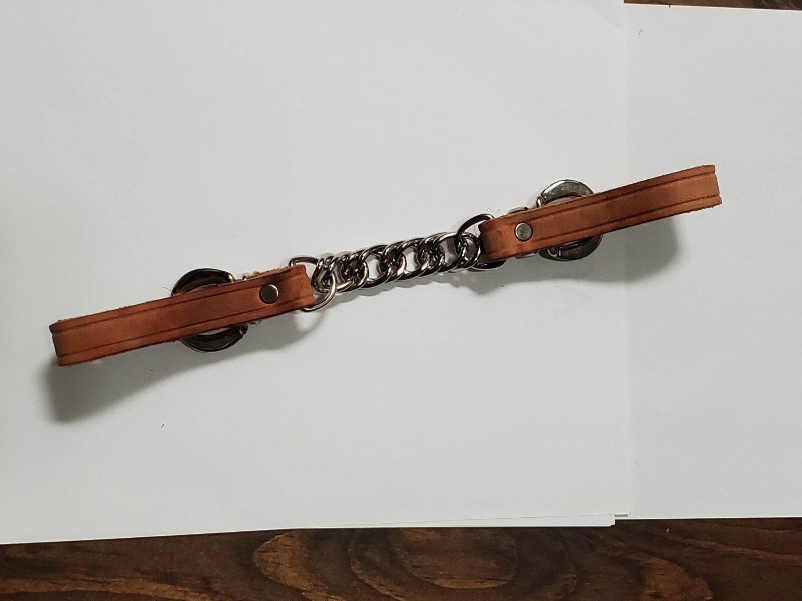 New Herman Oak Leather Curb Chains with Double & Twisted Chain.