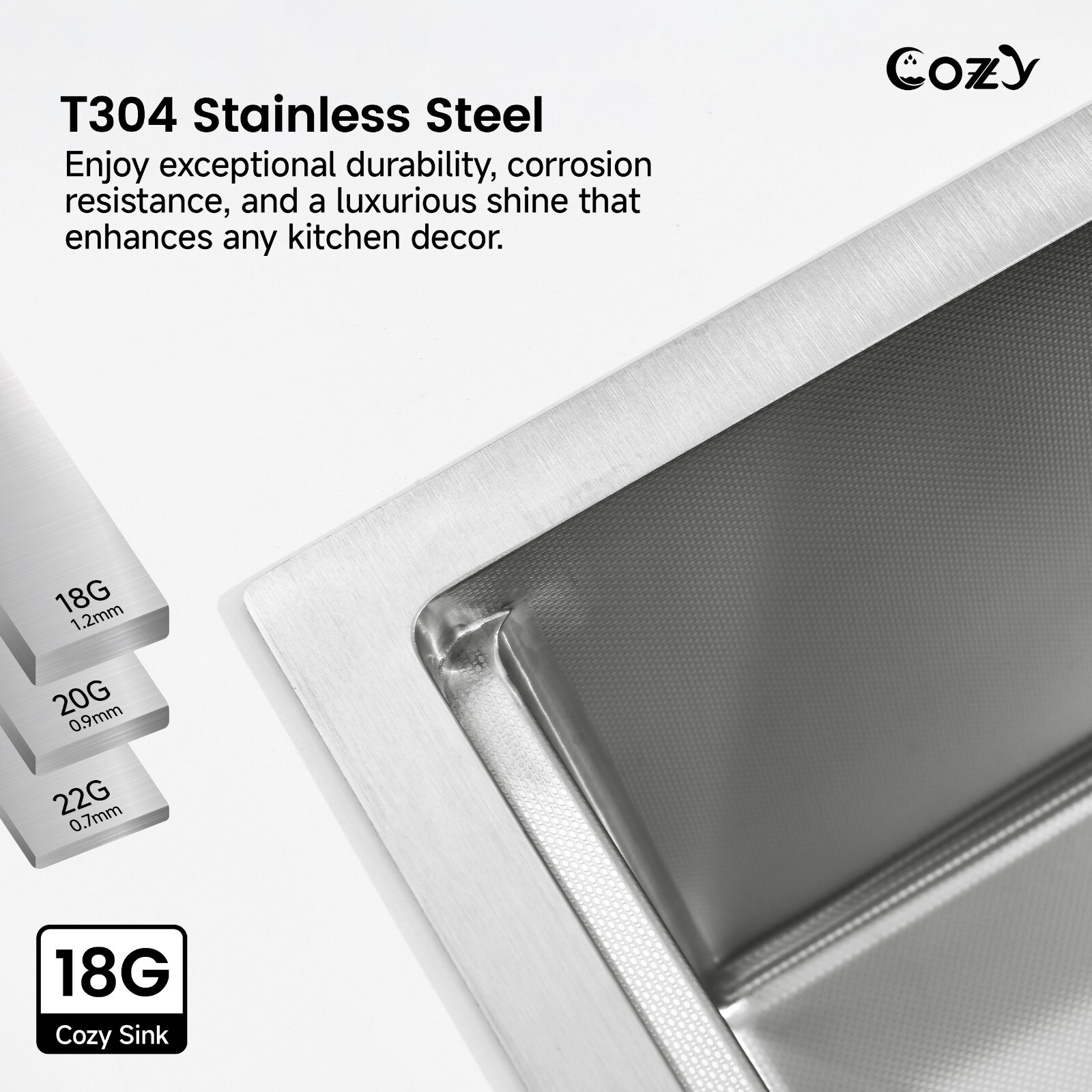 Cozy 33x22" Multifunctional Overmount Kitchen Sink Faucet Combo Brush Nickel