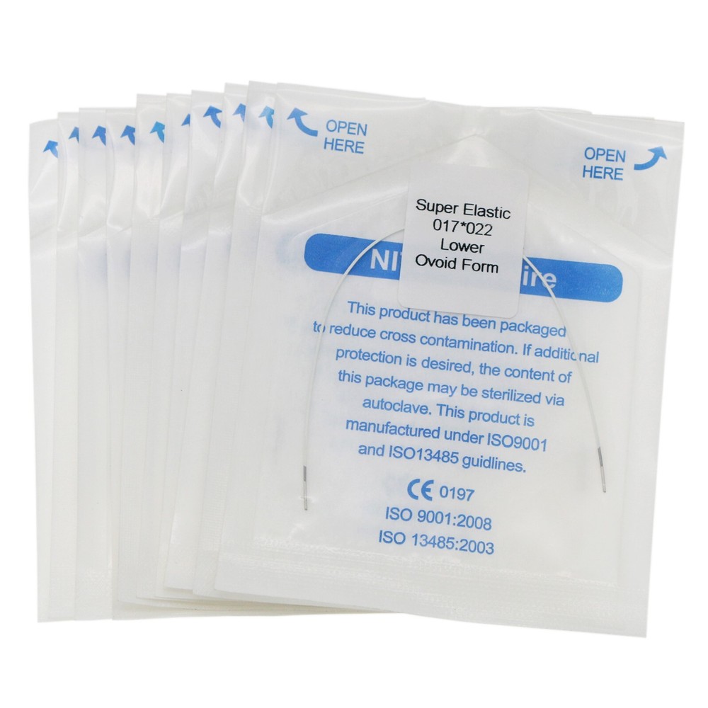 10Pcs Dental Orthodontic Arch Wires Super Elastic White Rectangular Ovoid Form