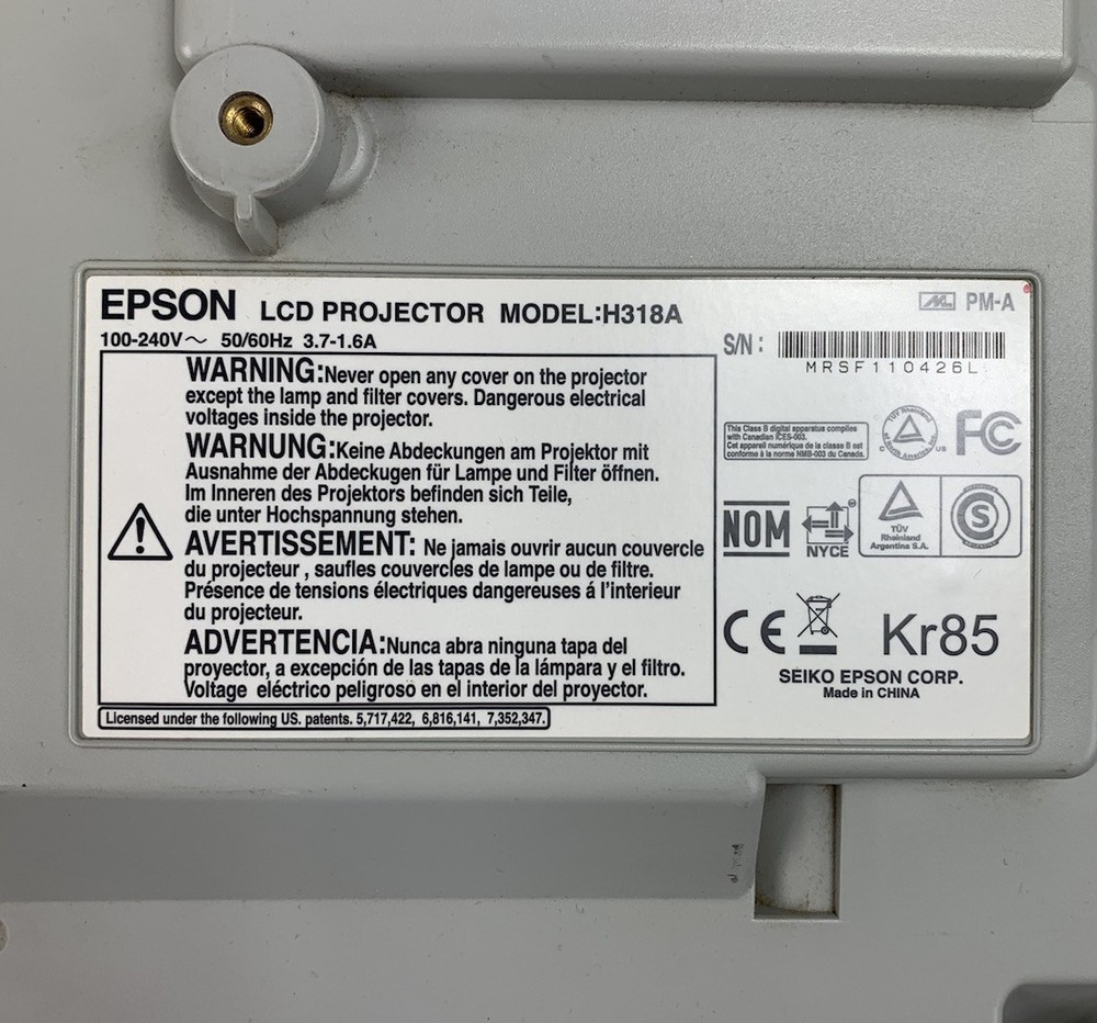 Epson Brightlink H318A LCD Projector 128 Lamp Hours