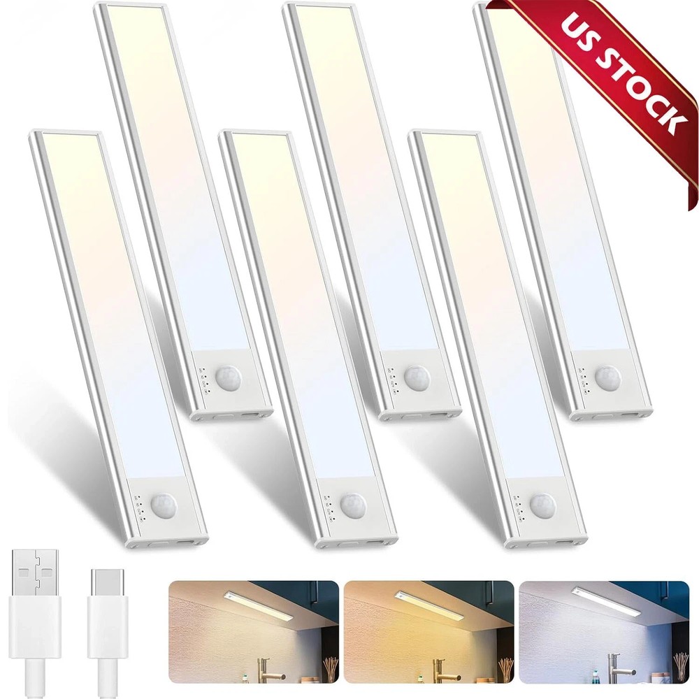 PREMIUM LED Motion Sensor Under Cabinet Light USB Rechargable Kitchen Lamp Strip