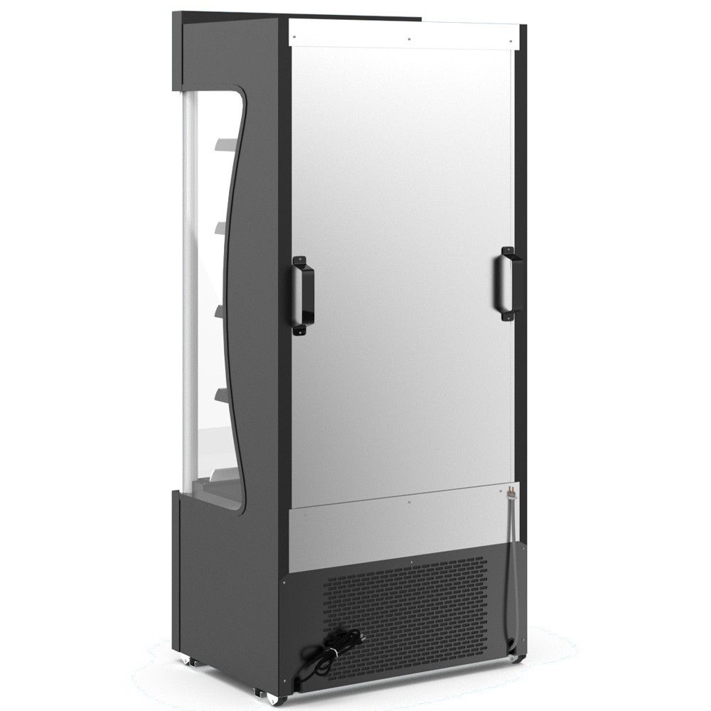 36" Black Open Air Refrigerated Display Merchandiser