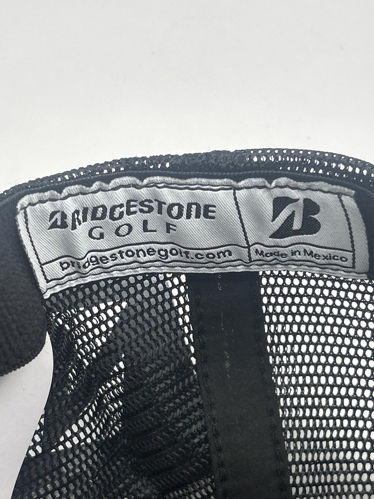 Bridgestone Golf Hat Stretch Trucker Black Red Snapback Cap NWT