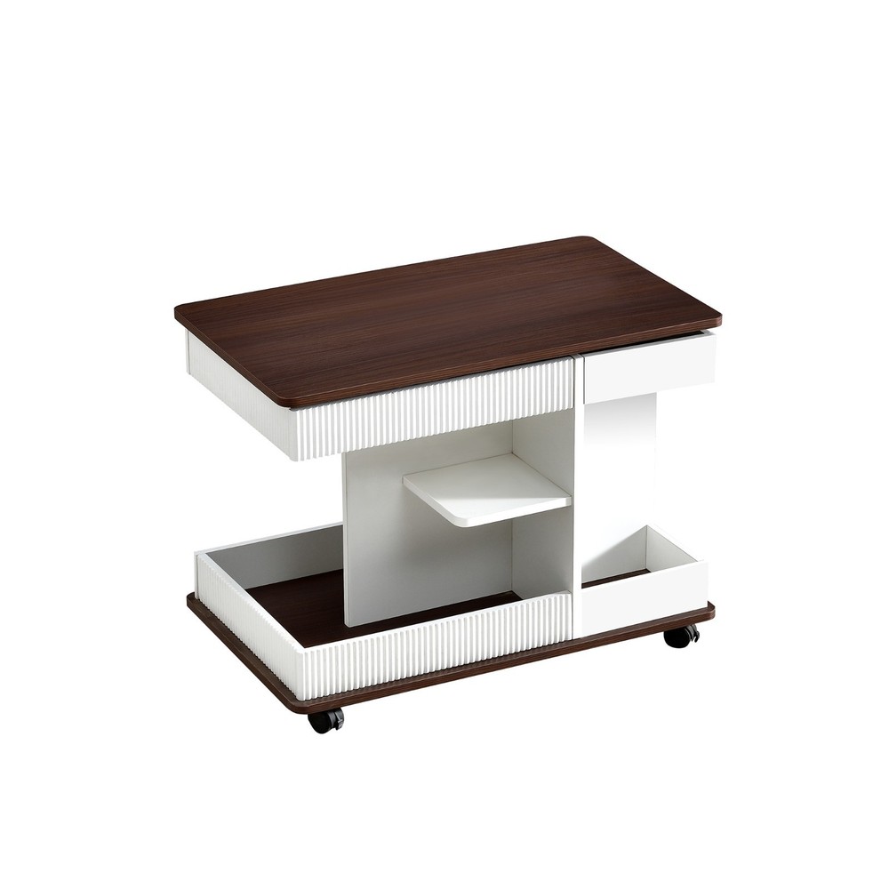 Modern multi-functional adjustable coffee table, wheels and height-adjustable