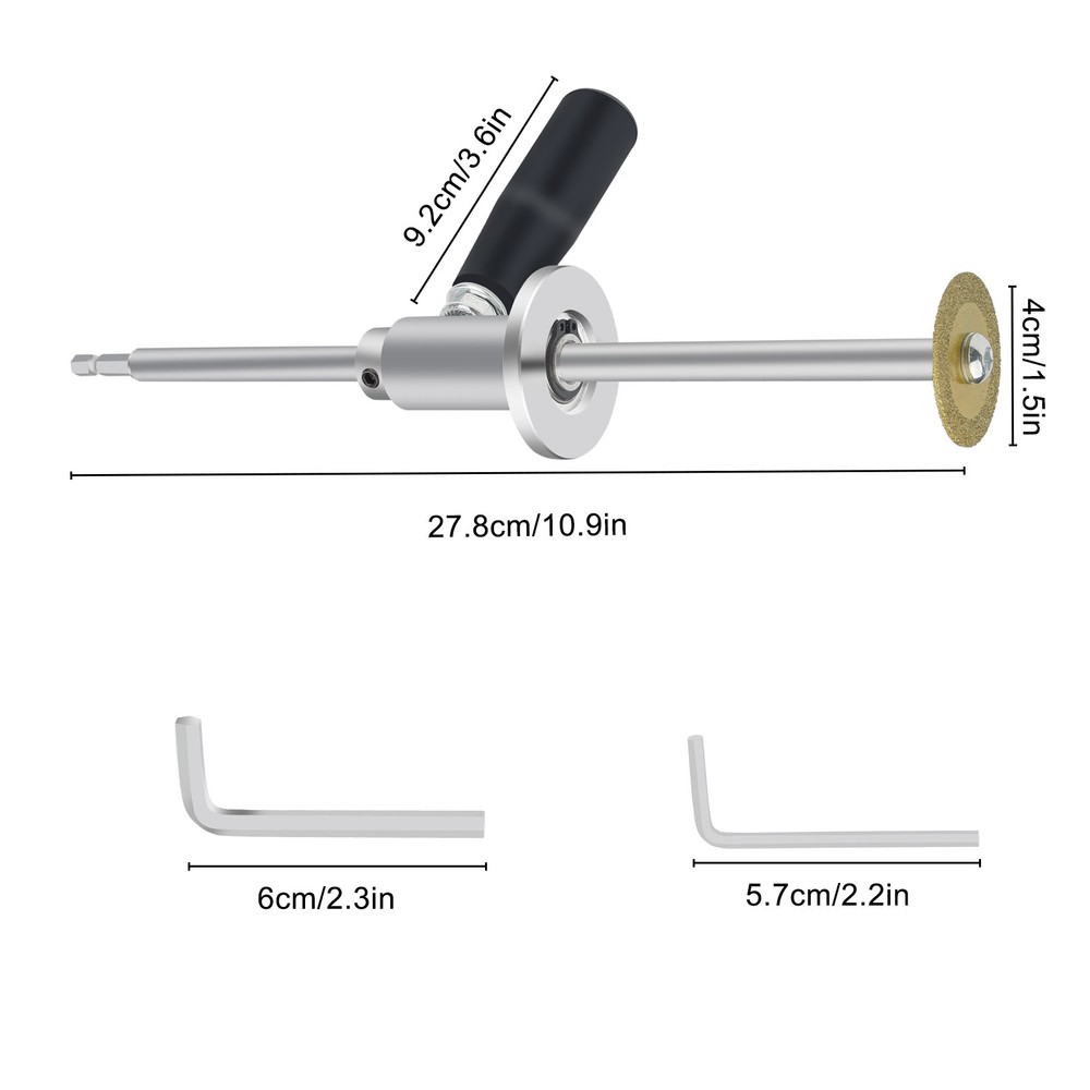 7"Adjustable Inside Pipe Cutter Diamond Wheel PVC Cutting Tool for Impact Driver