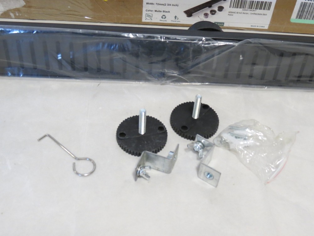 WEBANG 48" Shower Linear Matte Black Drain Rectangular Floor Drain