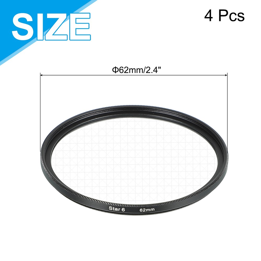 62mm Star Filter, Starburst Filter Camera 4 Points 6 Points 8 Points 12 Points