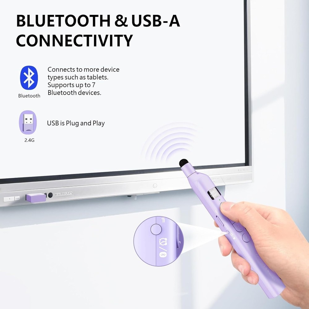 Wireless Presentation Remote Clicker with Touch Screen Stylus Pen and Telesco...