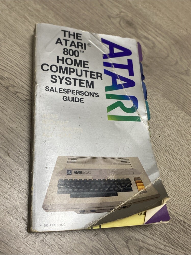 Atari 800 Home Computer System Salesperson’s Guide 1982 Book