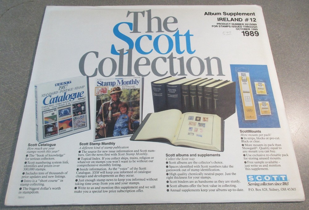 "THE SCOTT COLLECTION" IRELAND SUPPLEMENT # 12 1989 W/FREE SHIPPING!!