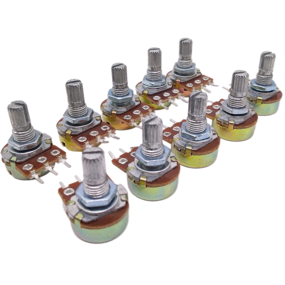 10pcs 5K ohm Linear Taper Rotary Potentiometer Panel pot B5K 15mm