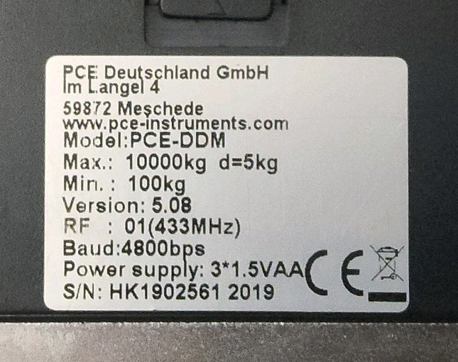 PCE Instruments PCE-DDM Dynamometer/Hanging Scale 10000 kg Max