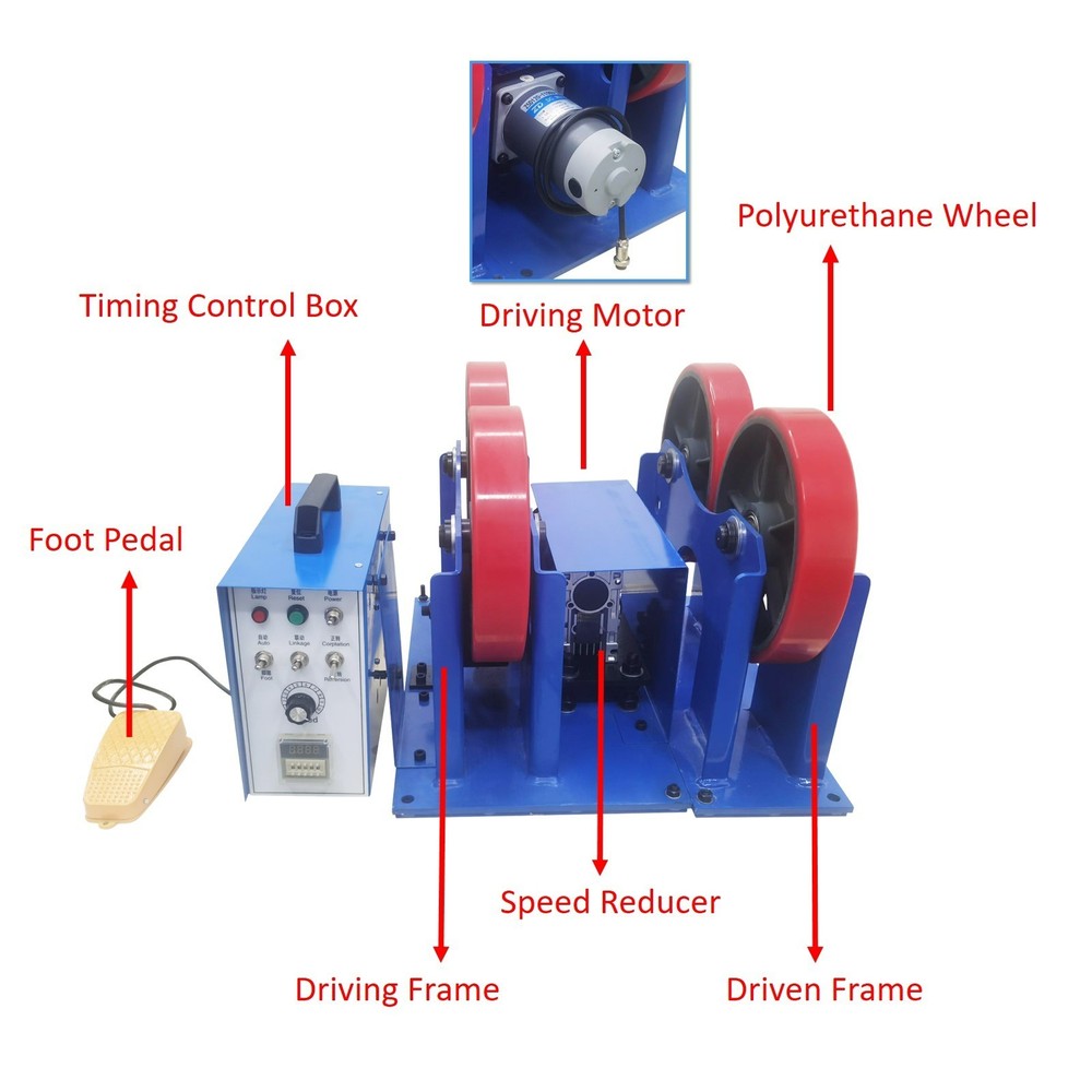 1T Timer-Controlled Welding Turning Roller Welding Roller Positioner 20-800mm