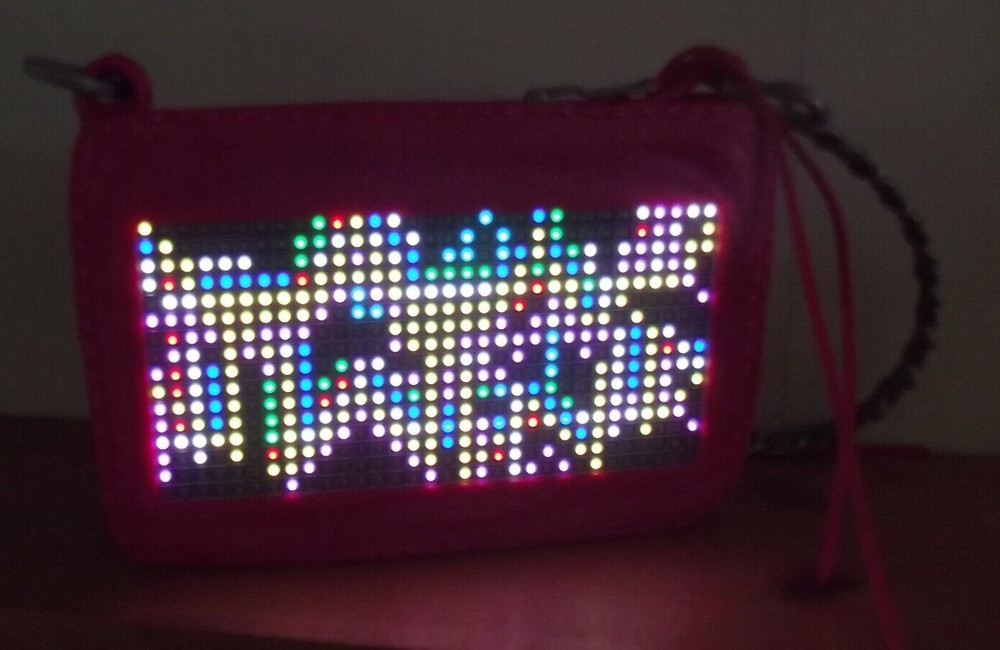 Scrolling Text Purse, Project Mc2 Smart Pixel, Led Light, iOS & Android, Handbag