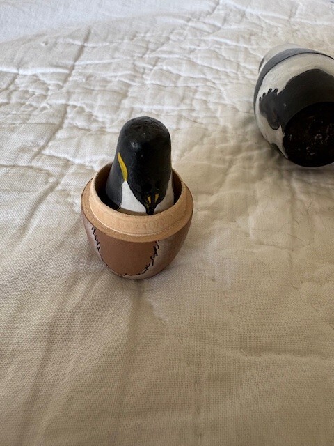 Handmade wooden nesting wild animals