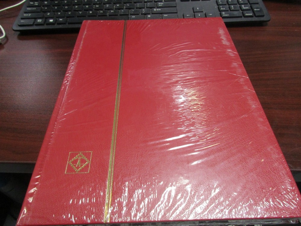 LIGHTHOUSE STOCKBOOK #309224,32 BLACKPAGES RED COVER NEW IN SHRINKWRAP FREE SHP