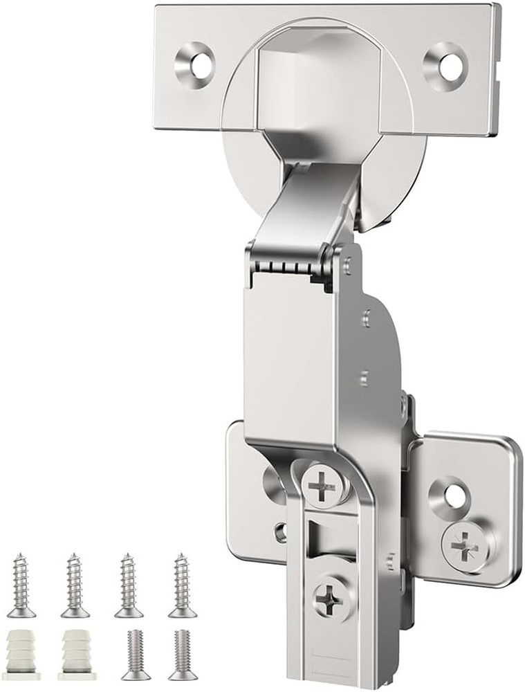 60 Pack Soft Close Concealed Hinges, Satin Nickel, 3D Adjustable