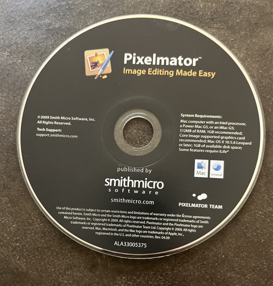 PIXELMATOR IMAGE EDITING CD-ROM (FOR MAC )