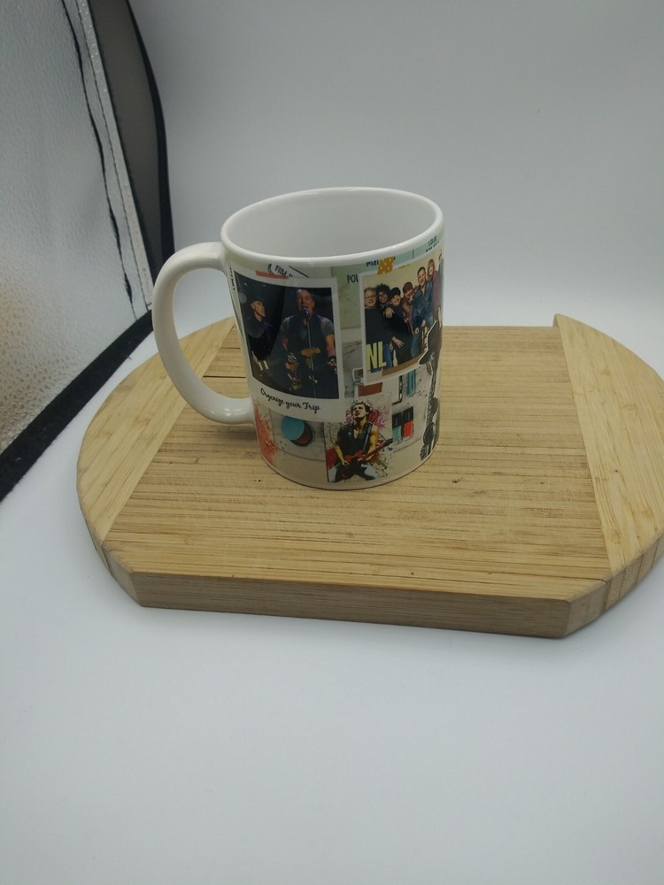Mug Bruce 11oz-15oz white ceramic and collage