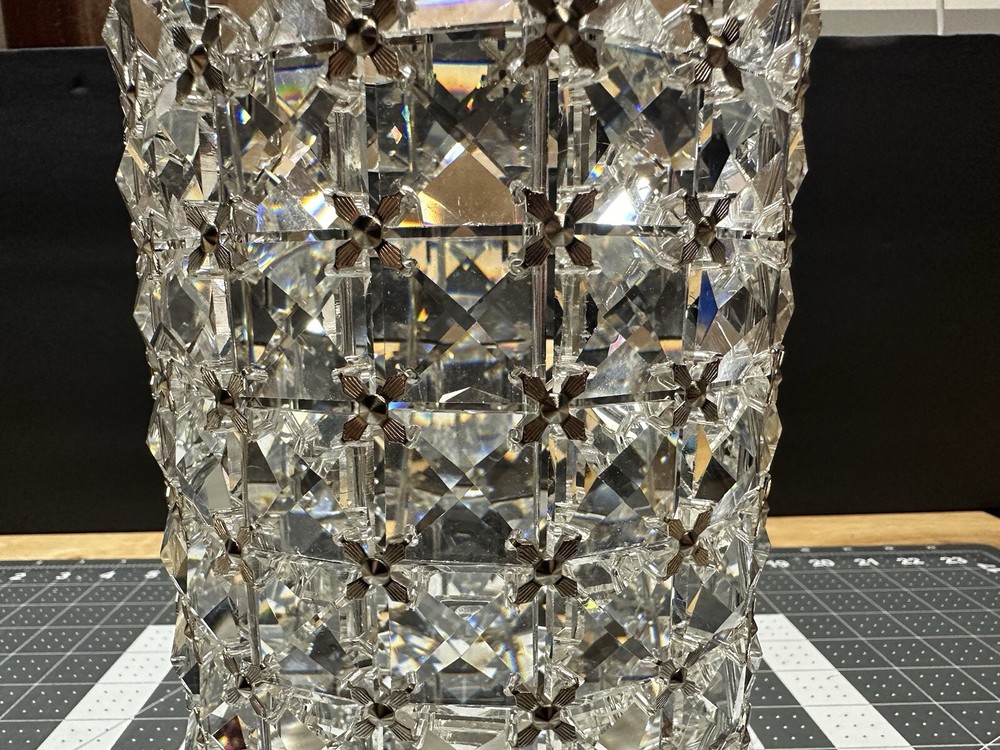 Decorative Multifaceted Gem Sparkly Vase For Candle Brushes Container