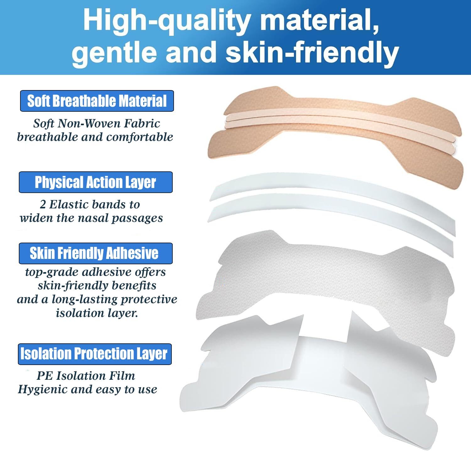 60 Breath Better Large Tan Nasal Strips, Extra Strength Anti Snoring Solution