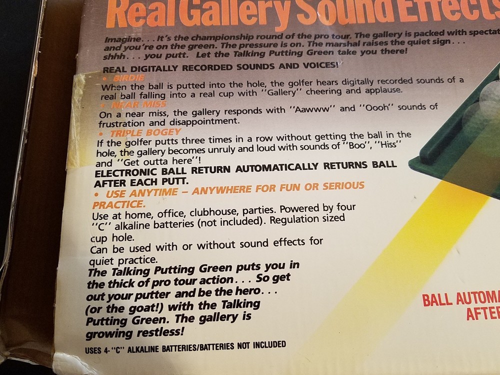 Talking Putting Green Auto Return Preowned Tested Works