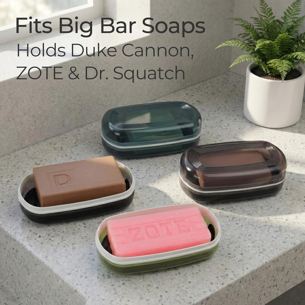 Shampoo Bar Holder Travel Case for Two Bars – Compatible with Kitsch Solid Shamp
