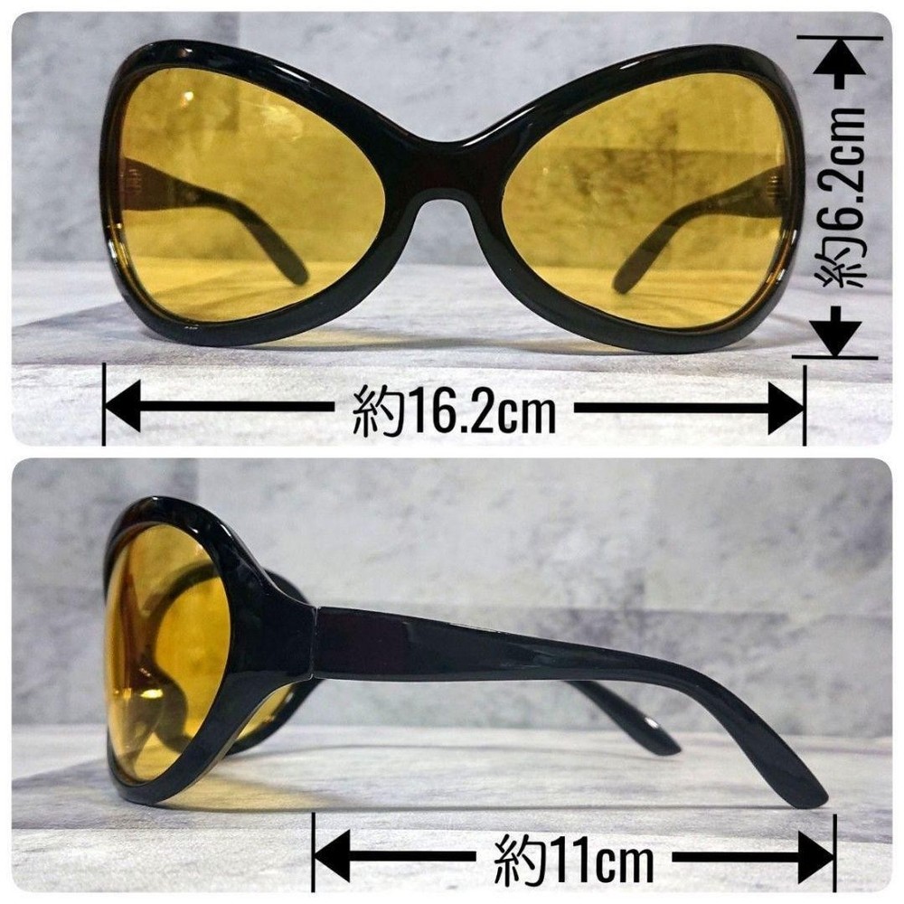 Big frame ■Y2K ■Sunglasses ■Black ■Yellow lens ■TYPEC
