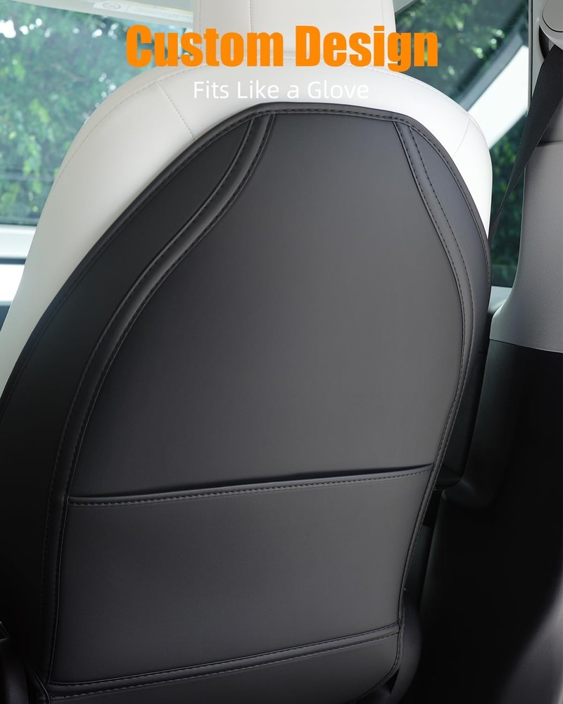 Leather Seat Back Protector Designed for Tesla Model Y Model 3 Model S/X Acce...