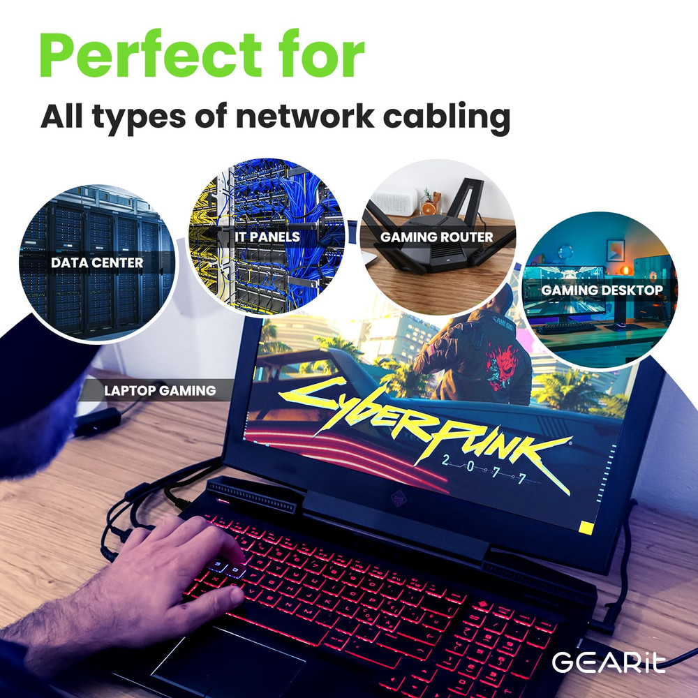 Cat 6 Ethernet Cable Pack - Cat6 Ethernet Patch Cables | RJ45 Network Patch Cabl