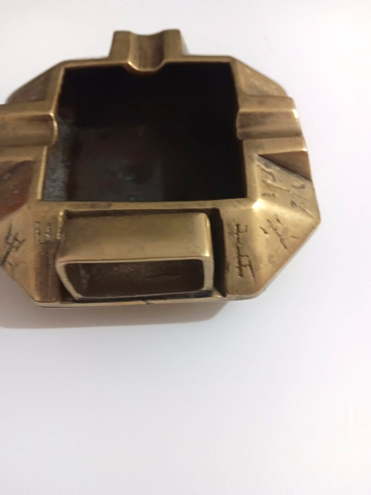 Vintage Brass Ashtray Unique Design