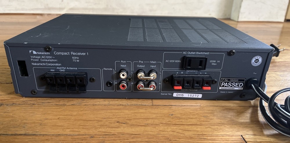 Nakamichi Compact Receiver 1 w/ Original Remote Control - Tested