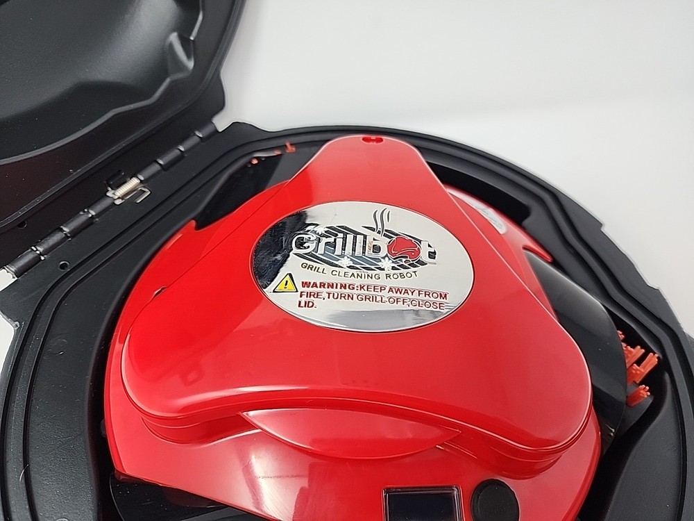 Grillbot Automatic Grill Cleaning Robot Red Nylon + Case New Open Box