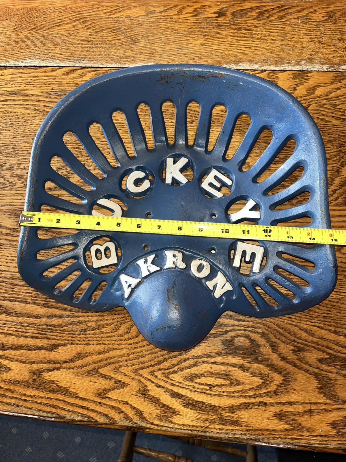 Buckeye Akron vintage cast iron tractor implement seat collectible