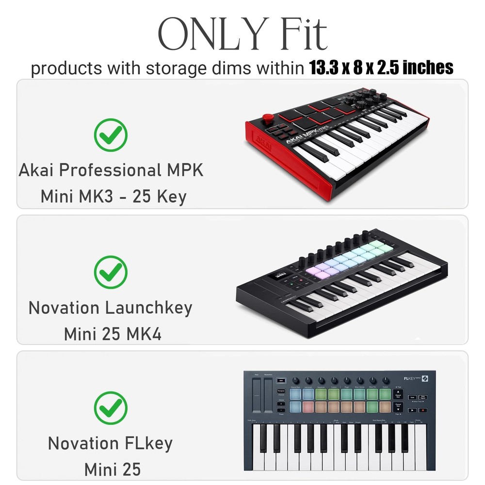 Case for Novation Launchkey Mini 25 MK4 / MK3 / FLkey MIDI Keyboard Controlle...