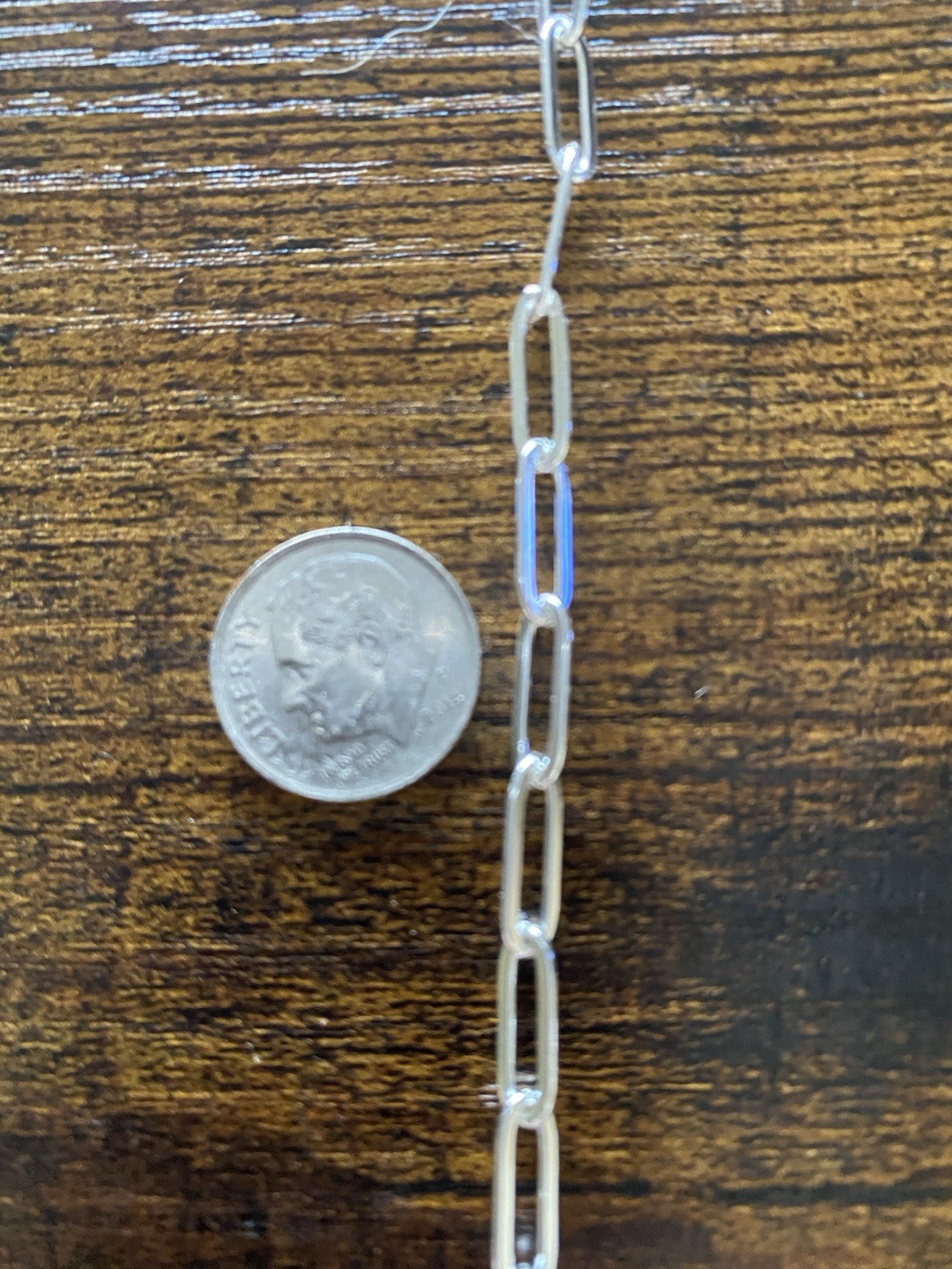 18 Inch, 4mm, Italian Sterling Silver Paperclip Chain