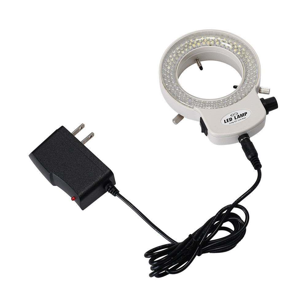 Adjustable 144 LED Bulb Ring Light Lamp with US Plug for Stereo Microscope
