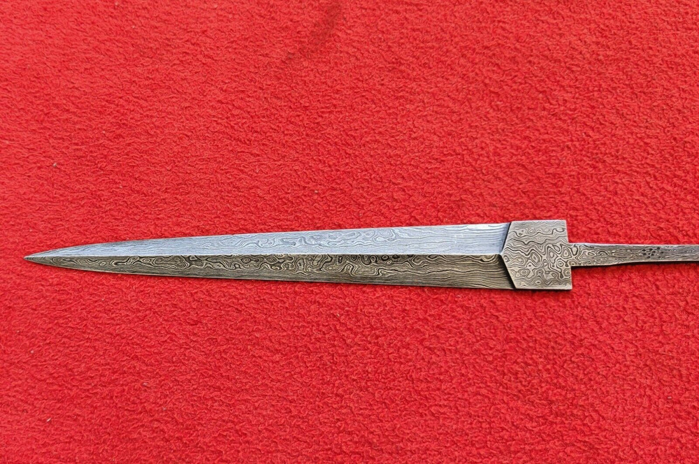 Damascus Steel German Boot Dagger Blank Blade