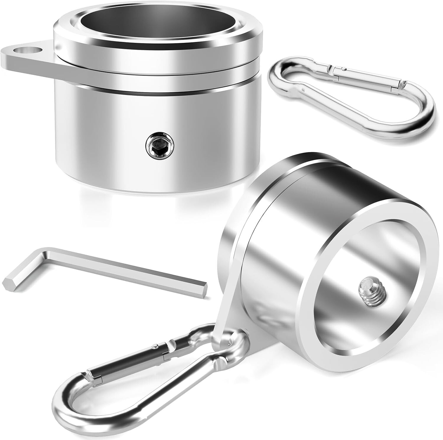 Flag Pole Rings 1.25 Inch 2PC, Anti Wrap Spinning Flag Pole Clips Swivels