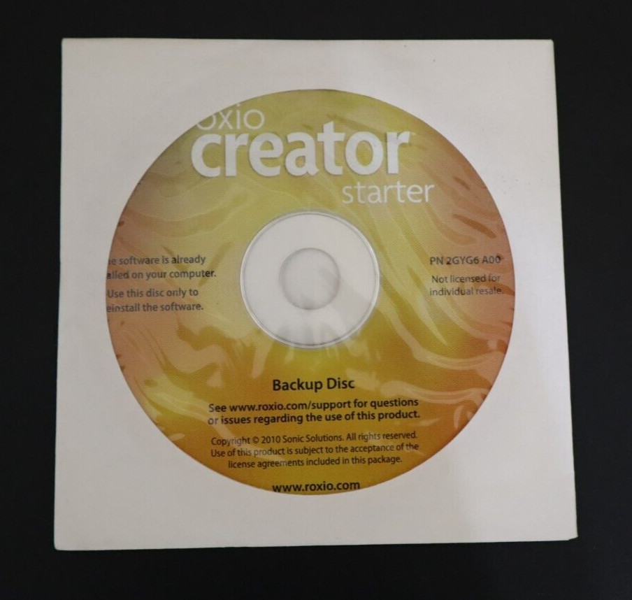 ROXIO CREATOR STARTER BACKUP DISC SEALED BRAND NEW!