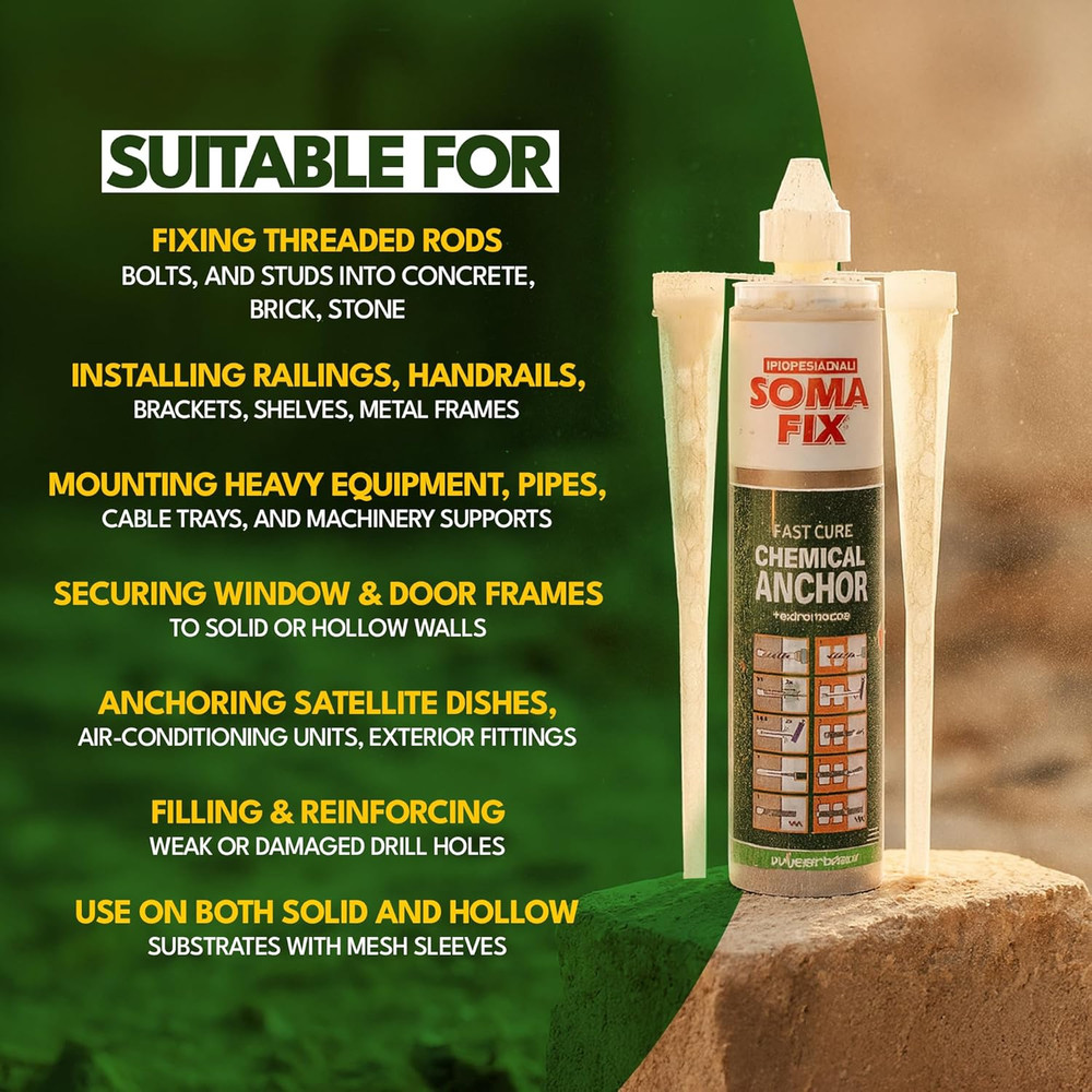 Construction Adhesive Fast Curing Anchoring Concrete Brick Stone Fasteners Gray